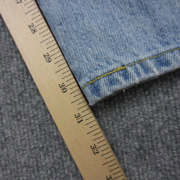 Levi's 501 Straight Leg Button Fly Light Wash Jeans Mens 35x32 Blue Denim Vtg - Picture 13 of 14